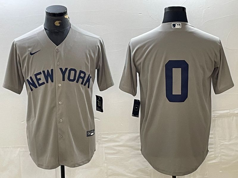 Men New York Yankees #0 No name Grey Nike Game 2024 MLB Jersey style 1->boston celtics->NBA Jersey
